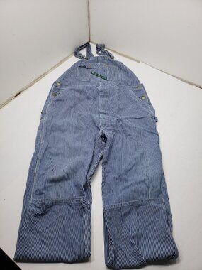 Vintage KEY Imperial Hickory Stripe Bib Overalls W44 L34 Railroad Workwear